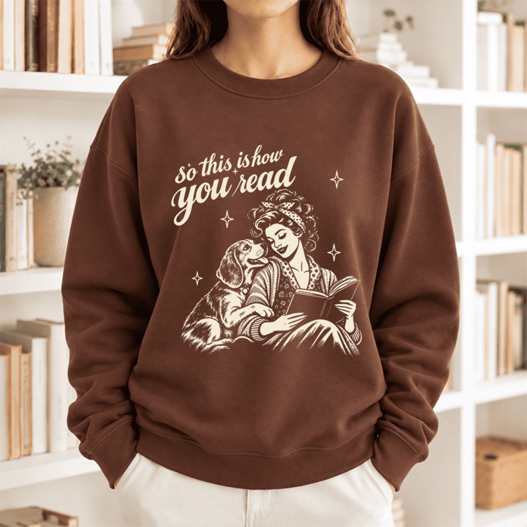 How You Read Beagle Softstyle Sweatshirt | Cozy Dog Mom Reader Gift Cocoa
