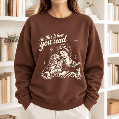 How You Read Beagle Softstyle Sweatshirt | Cozy Dog Mom Reader Gift Cocoa
