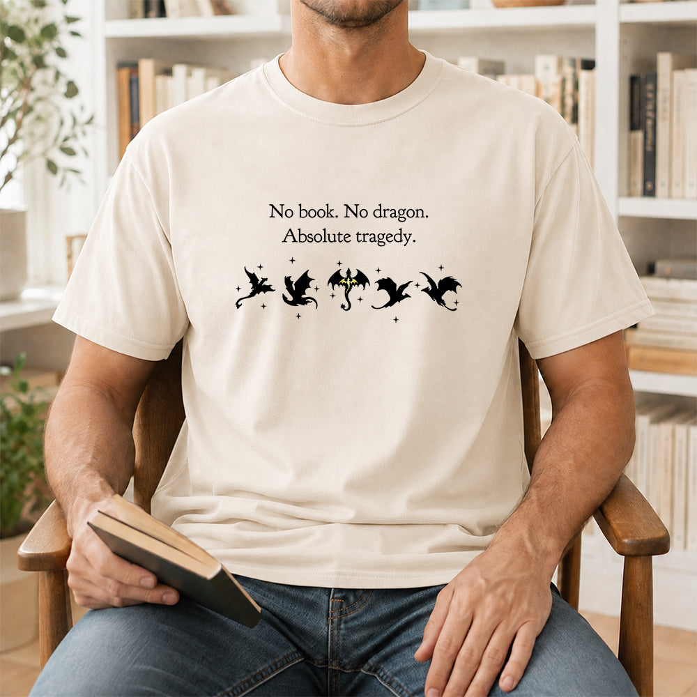 No Book No Dragon Softstyle T-Shirt | Book Lover Gift Natural