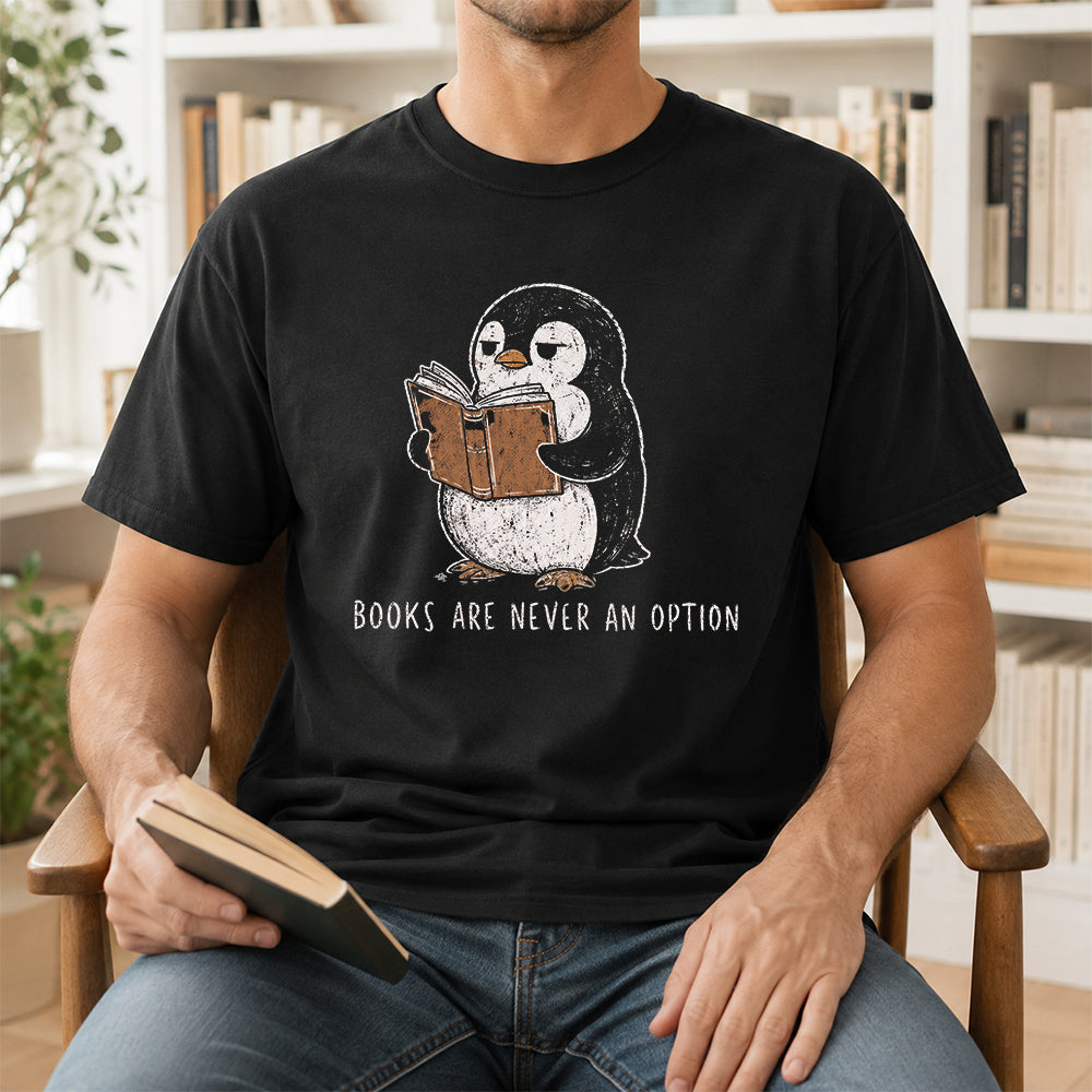 Books Are Never An Option Softstyle T-Shirt | Book Lover Gift Black