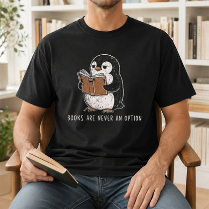 Books Are Never An Option Softstyle T-Shirt | Book Lover Gift Black