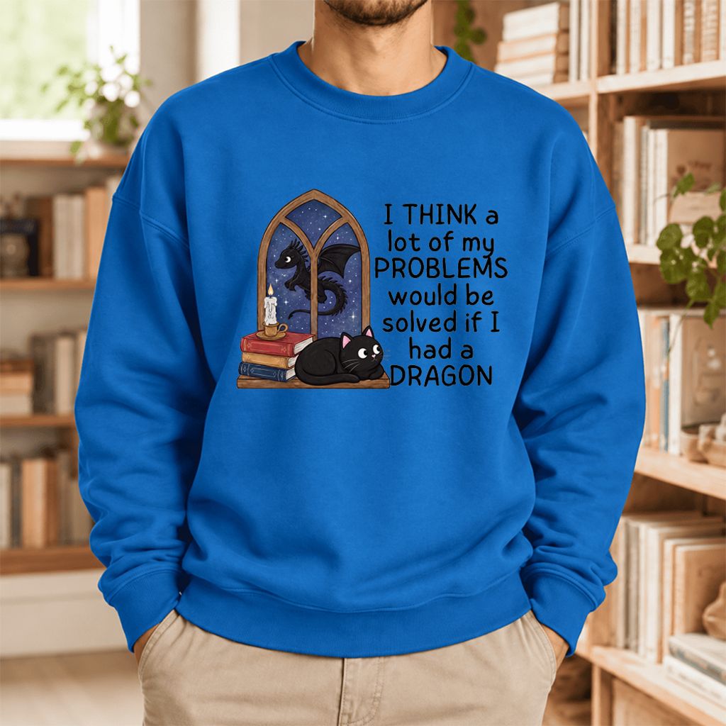 If I Could Have A Dragon Softstyle Sweatshirt | Fantasy Book Lover Gift Royal