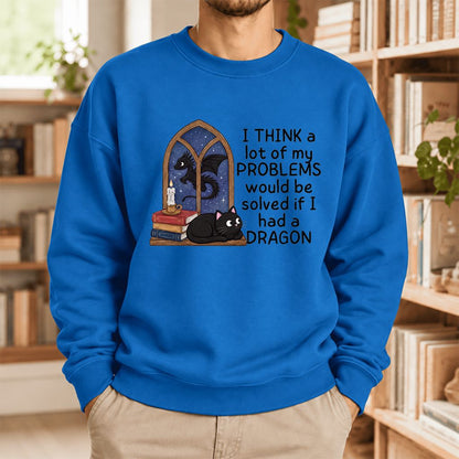 If I Could Have A Dragon Softstyle Sweatshirt | Fantasy Book Lover Gift Royal