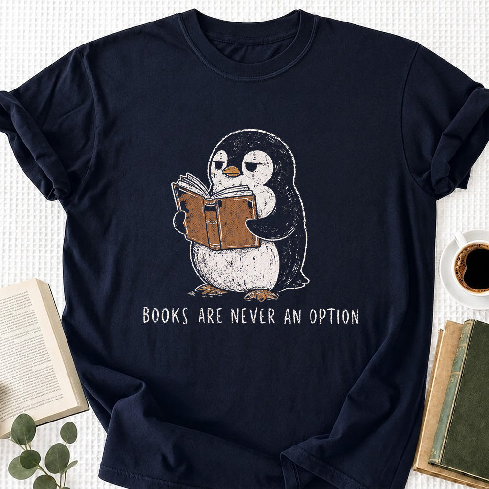 Books Are Never An Option Softstyle T-Shirt | Book Lover Gift Navy