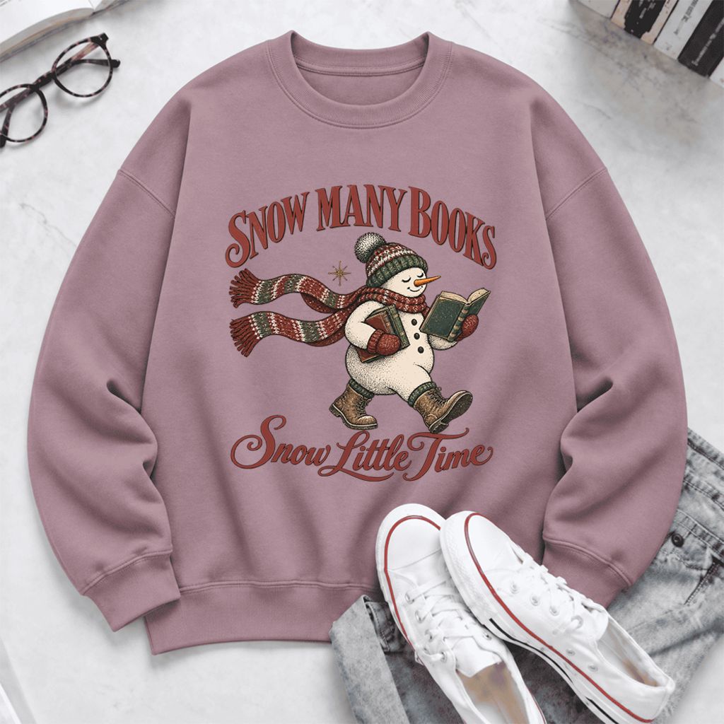 Snow Many Books Snow Little Time Softstyle Sweatshirt | Christmas Reader Gift Paragon
