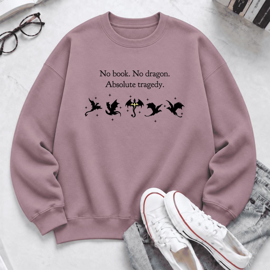 No Book, No Dragon Softstyle Sweatshirt | Fantasy Reader Gift Paragon