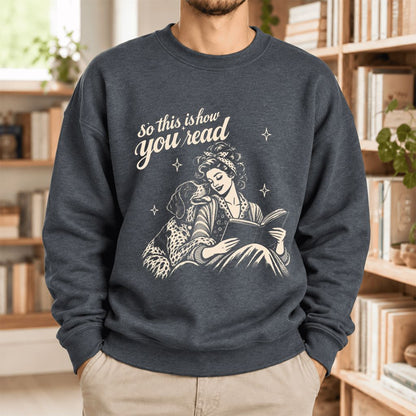 How You Read German Shorthaired Pointer Softstyle Sweatshirt | Cozy Dog Mom Gift Dark Heather