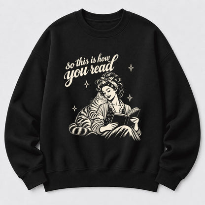 How You Read American Shorthair Softstyle Sweatshirt | Cozy Cat & Book Lover Gift Black