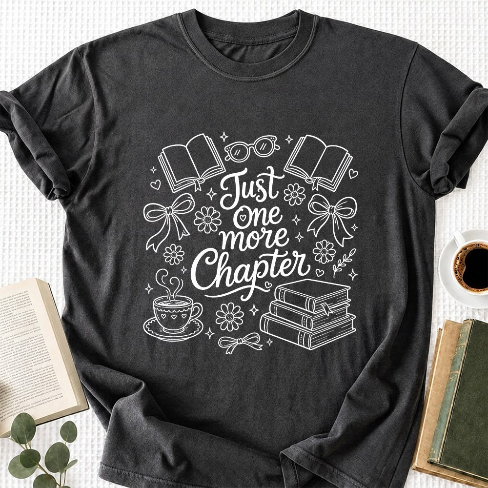 Just One More Chapter Softstyle T-Shirt | Book Lover Gift Dark Heather