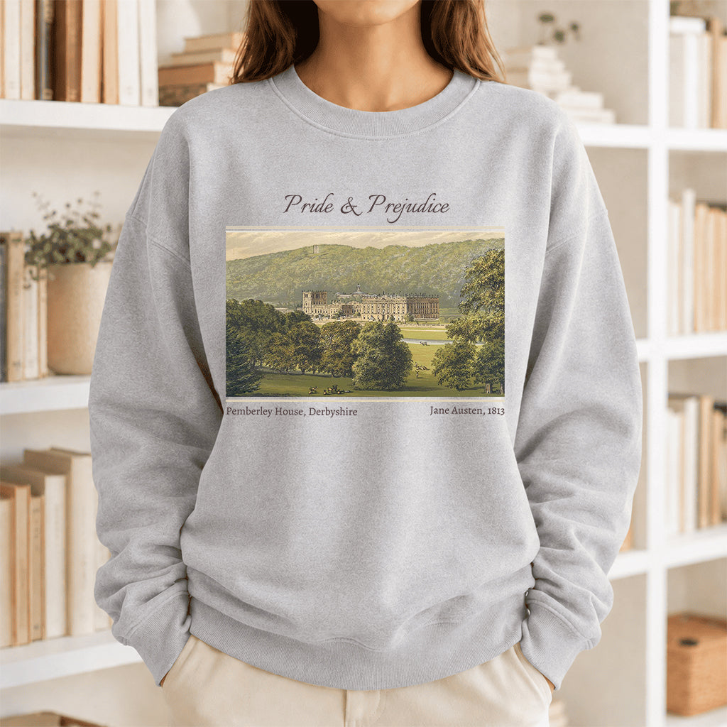 Pride And Prejudice Crewneck Sweatshirt | Reader Gift Sport Grey
