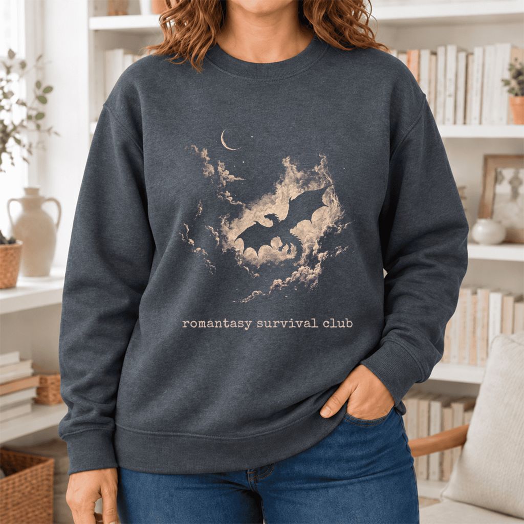 Romantasy Survival Club Softstyle Sweatshirt | Fantasy Reader Gift Dark Heather