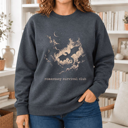 Romantasy Survival Club Softstyle Sweatshirt | Fantasy Reader Gift Dark Heather