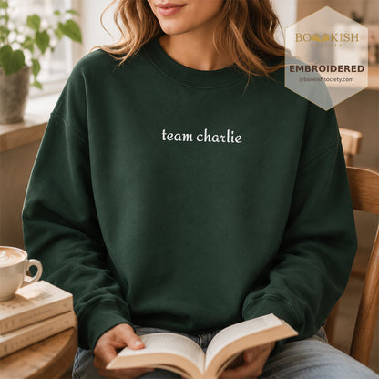 Team Charlie Embroidered Sweatshirt | Reader Gift Forest Green