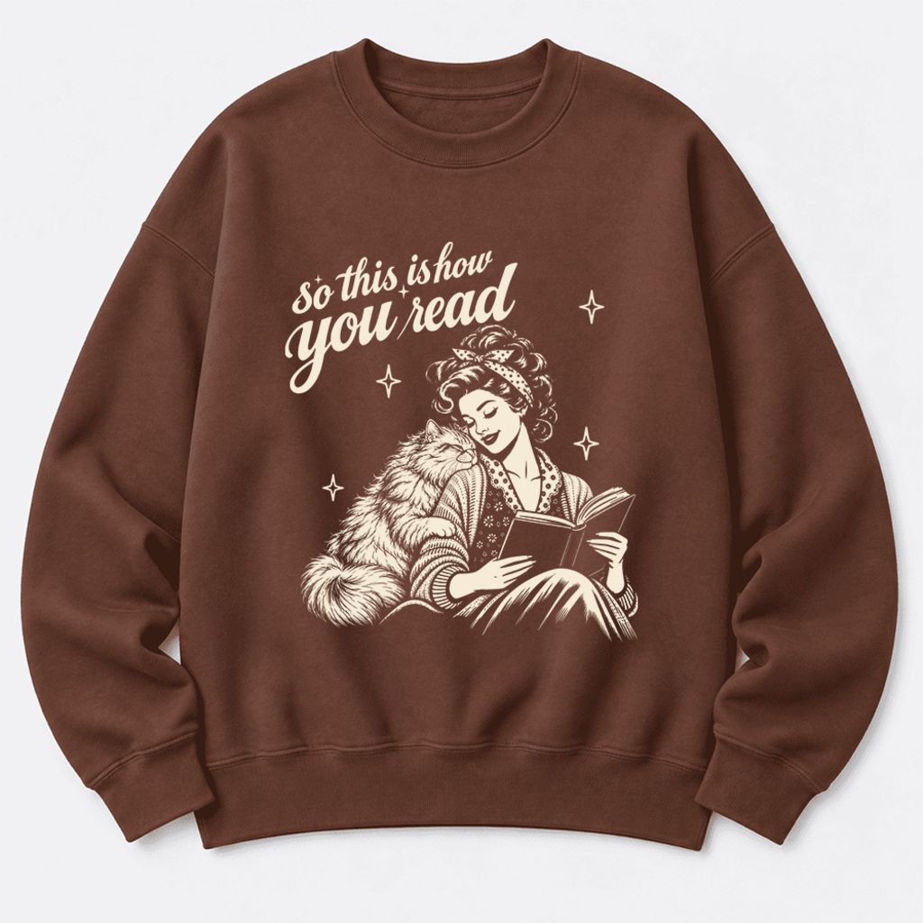 How You Read Persian Softstyle Sweatshirt | Cozy Cat & Book Lover Gift Cocoa