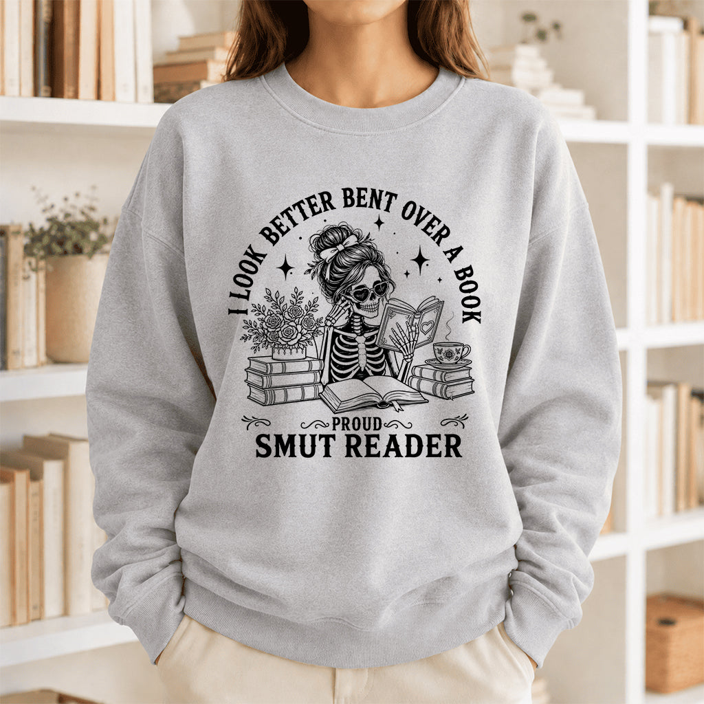 I Look Better Bend Over A Book Crewneck Sweatshirt | Reader Gift Sport Grey