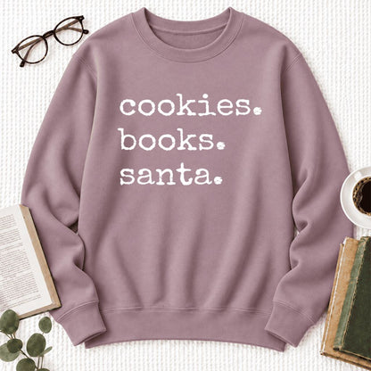 Cookies Books Santa Softstyle Sweatshirt | Christmas Book Lover Gift Paragon
