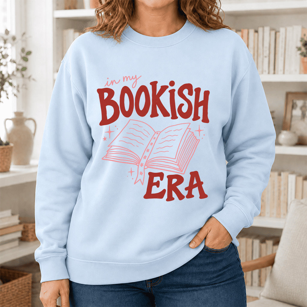 In My Bookish Era Crewneck Sweatshirt | Reader Gift Light Blue