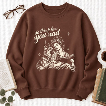 How You Read German Shepherd Softstyle Sweatshirt | Cozy Dog Mom Reader Gift Cocoa