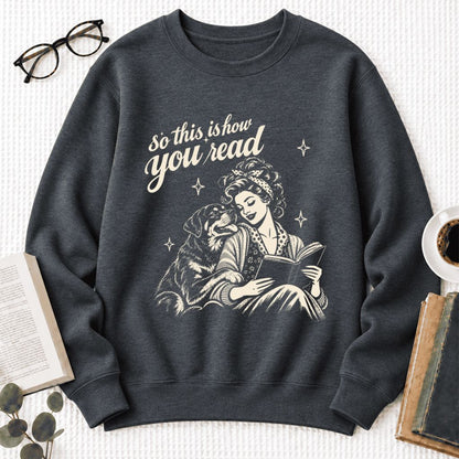 How You Read Rottweiler Softstyle Sweatshirt | Cozy Dog Mom Reader Gift Dark Heather