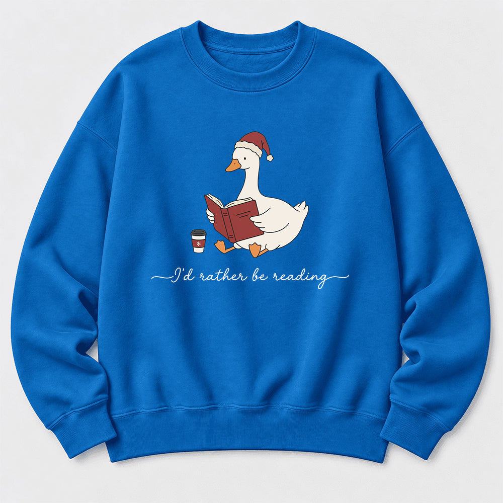 I'D Rather Be Reading Softstyle Sweatshirt | Christmas Book Lover Gift Royal