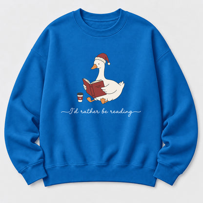 I'D Rather Be Reading Softstyle Sweatshirt | Christmas Book Lover Gift Royal