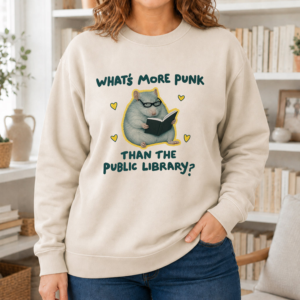 What's More Punk Crewneck Sweatshirt | Reader Gift Sand