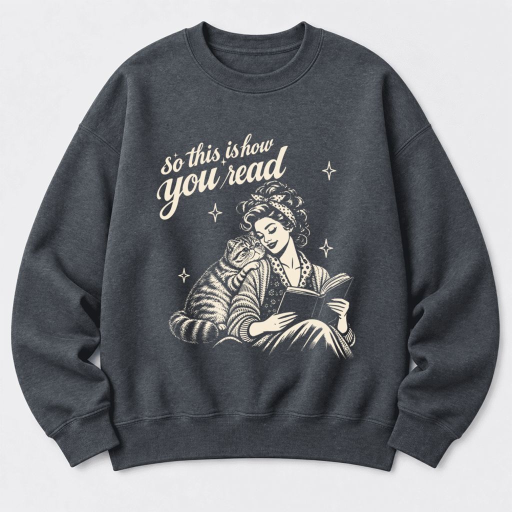 How You Read Exotic Shorthair Softstyle Sweatshirt | Cozy Cat Lover Reader Gift Dark Heather