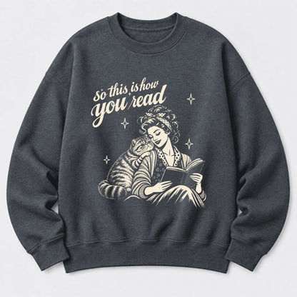 How You Read Exotic Shorthair Softstyle Sweatshirt | Cozy Cat Lover Reader Gift Dark Heather