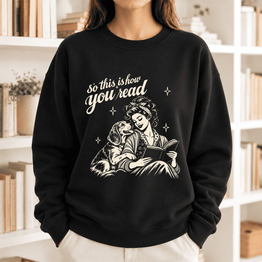 How You Read Beagle Softstyle Sweatshirt | Cozy Dog Mom Reader Gift Black