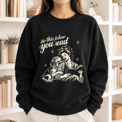 How You Read Beagle Softstyle Sweatshirt | Cozy Dog Mom Reader Gift Black