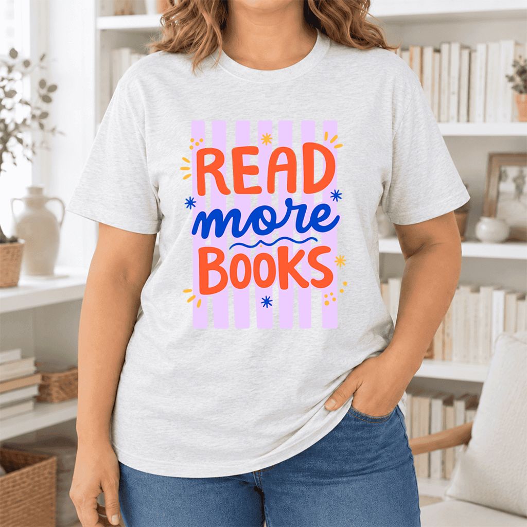 Read More Books Ultra-Soft Cotton T-Shirt | Reader Gift Ash