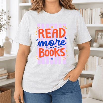 Read More Books Ultra-Soft Cotton T-Shirt | Reader Gift Ash
