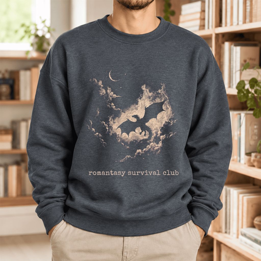 Romantasy Survival Club Softstyle Sweatshirt | Fantasy Reader Gift Dark Heather