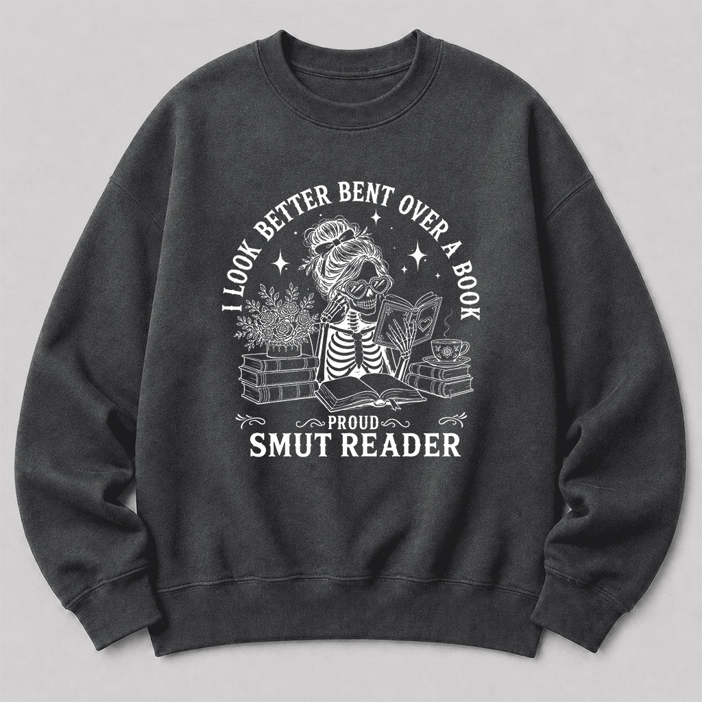 I Look Better Bend Over A Book Crewneck Sweatshirt | Reader Gift Dark Heather