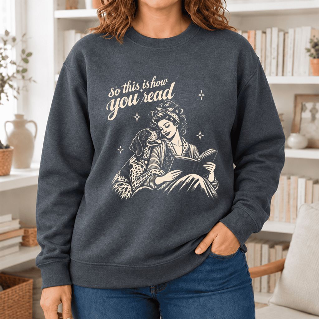 How You Read German Shorthaired Pointer Softstyle Sweatshirt | Cozy Dog Mom Gift Dark Heather