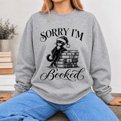 Sorry I'M Booked Softstyle Sweatshirt | Christmas Book Lover Gift Sport Grey