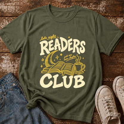 Late Night Readers Club Softstyle T-Shirt | Book Lover Gift Military Green