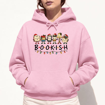 Christmas Bookish Things Softstyle Hoodie | Christmas Gift For Readers Light Pink