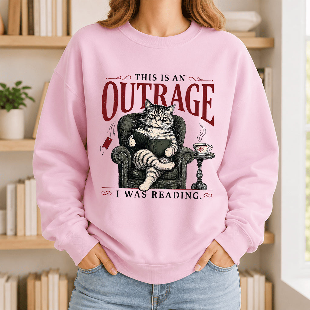 This Is An Outrage Crewneck Sweatshirt | Reader Gift Light Pink