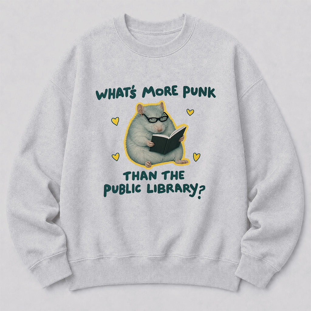What's More Punk Crewneck Sweatshirt | Reader Gift Sport Grey