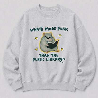 What's More Punk Crewneck Sweatshirt | Reader Gift Sport Grey