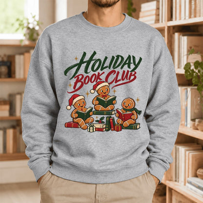 Holiday Book Club Softstyle Sweatshirt | Christmas Book Club Gift Sport Grey