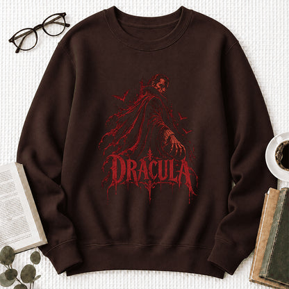 Dracula Vampire Gothic Crewneck Sweatshirt | Halloween Book Lover Gift Dark Chocolate