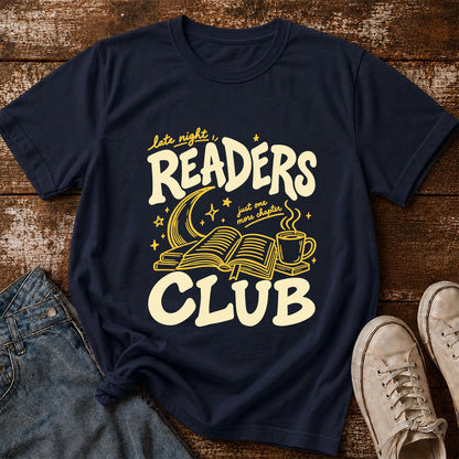 Late Night Readers Club Softstyle T-Shirt | Book Lover Gift Navy