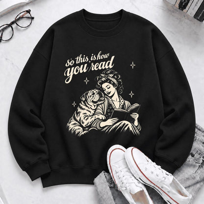 How You Read English Bulldog Softstyle Sweatshirt | Cozy Dog Mom Reader Gift Black