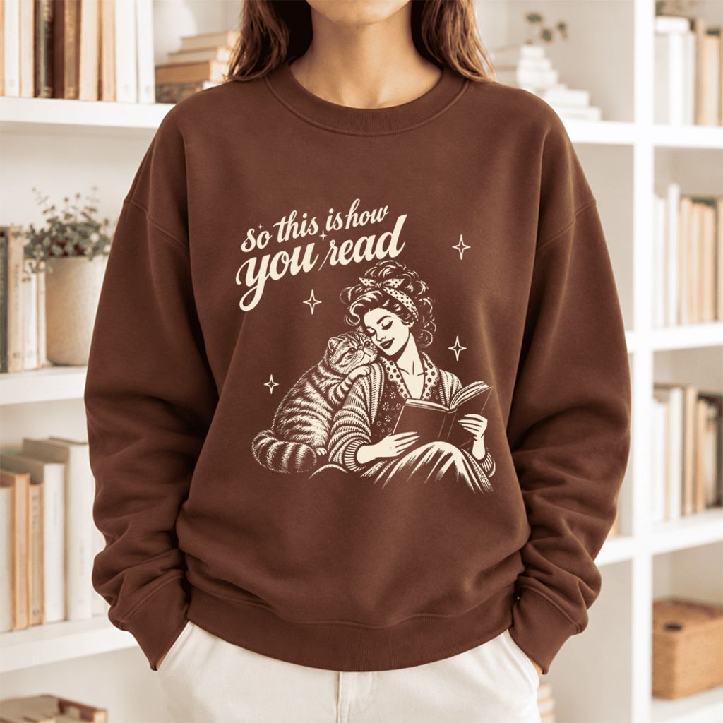 How You Read Exotic Shorthair Softstyle Sweatshirt | Cozy Cat Lover Reader Gift Cocoa