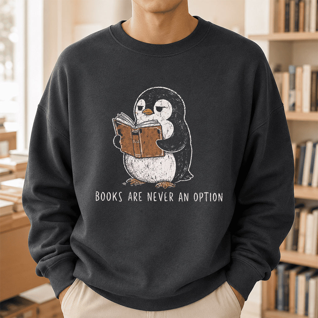 Flight Was Never An Option Crewneck Sweatshirt | Reader Gift Dark Heather