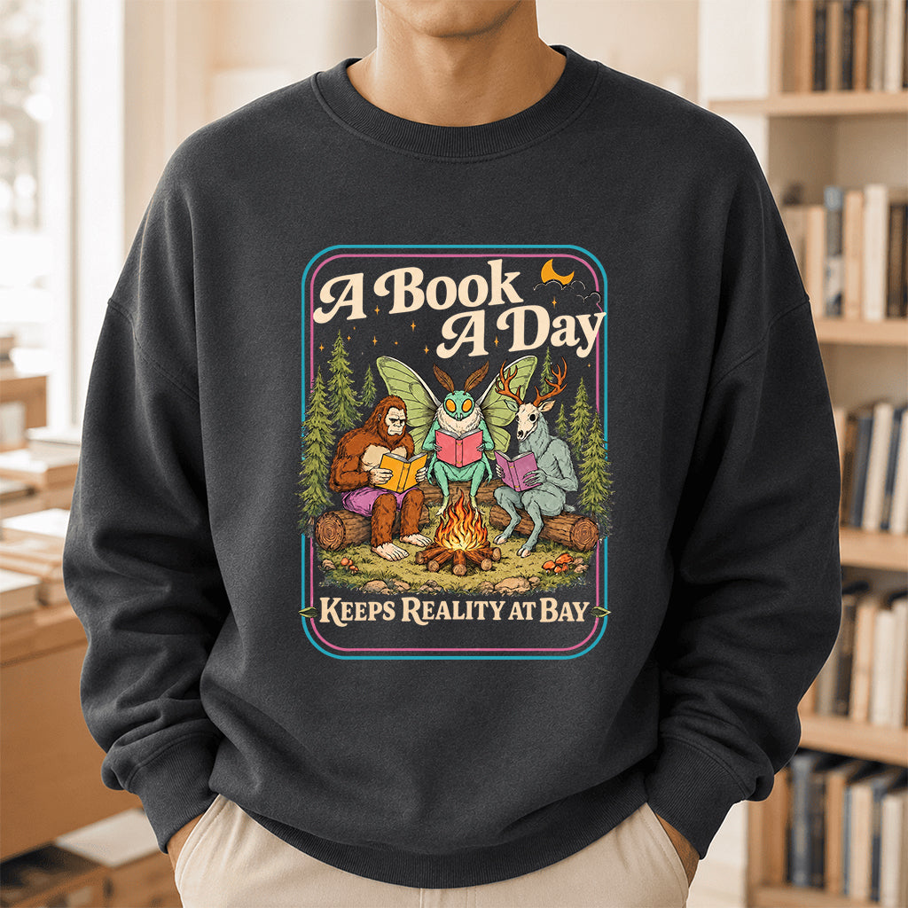 Cryptid Book Club Crewneck Sweatshirt | Reader Gift Dark Heather