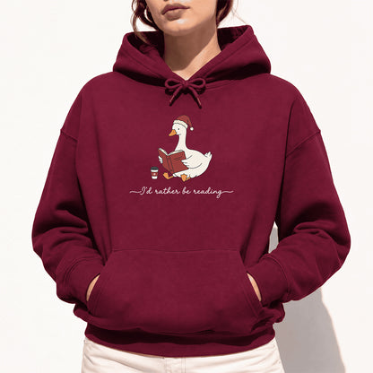 I'd Rather Be Reading Softstyle Hoodie | Christmas Book Lover Gift Maroon
