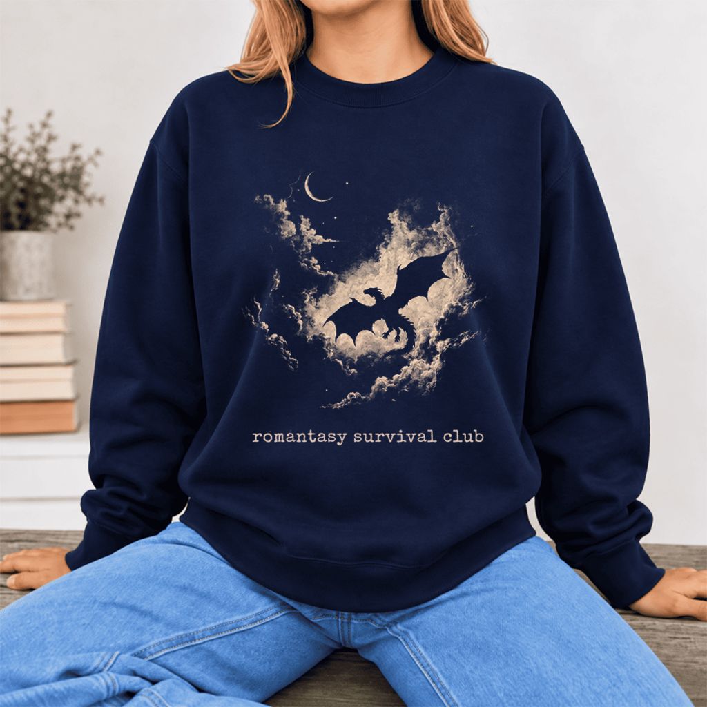 Romantasy Survival Club Softstyle Sweatshirt | Fantasy Reader Gift Navy